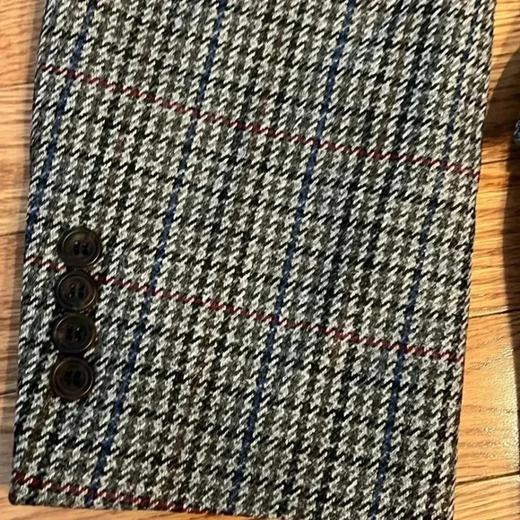 [45Tall]Paul Stuart Tweed Plaid Wool  Blazer Sport Coat - Picture 2 of 13